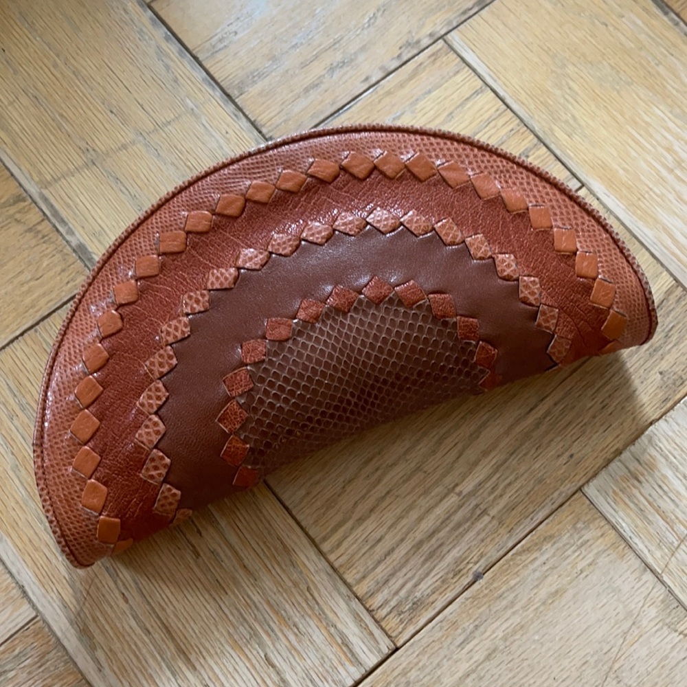Bottega Veneta Karung Trimmed Fan Clutch